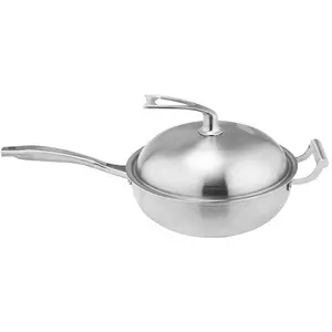 Profession elle 30/32/34cm Edelstahl-Frittier pfanne Antihaft-Flach boden Chinesische Wok-Pfanne