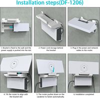 Support mural tout-en-un pour routeur Starlink Gen3 avec alimentation et supports de fixation en ABS pour kit satellite