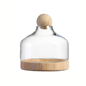 Fermoir en verre Borosilicate transparent avec couvercle en boule, peut se porter sur la Base en bois et au couvercle de boule - Product Image 3