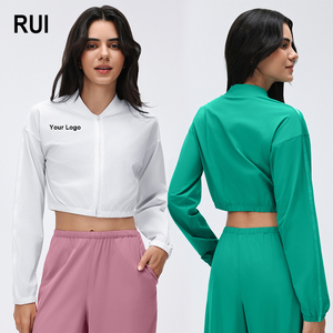 RUIQUWIN OEM Women's Skinny Fit Lightweight <b>Yoga</b> <b>Jacket</b> Breathable Cotton Feel Sweat-Wicking Quick Dry for Gym Pilates <b>Yoga</b> - Product Image 1