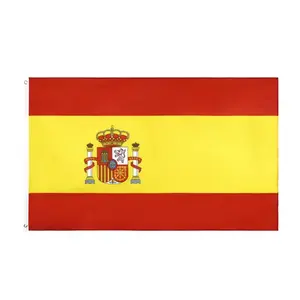 الأعلى مبيعًا مخصصًا بأفضل سعر هيكل ثابت علم إسباني أحمر وأصفر 3x5 قدم علم إسبانيا للبيع الترويجي