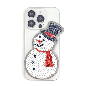 Prêt à expédier bonhomme de neige paillettes fer sur patch matériel PVC personnalisé pour sac en toile - Product Image 4