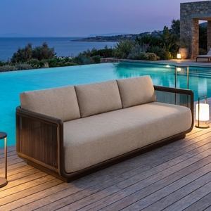 Sofá Moderno de Aluminio para Exteriores de 3 Plazas, Muebles de Jardín Resistentes a la Oxidación de Grado Comercial para Terrazas de Hoteles y Proyectos de Resorts - Product Image 1