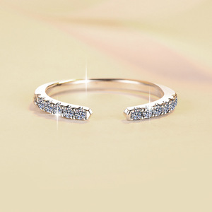 시대를 초월하고 낭만적 인 보석 전체 VVs1 Moissanite 쌓을 수있는 반지 S925 스털링 실버 약혼 여자 남자의 결혼 선물 - Product Image 2