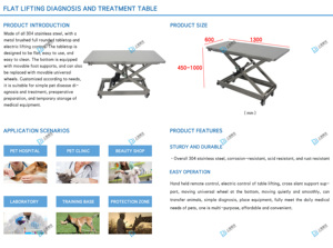 Peralatan dokter hewan meja datar anjing kustom PJZ-06 Pujia 304 baja tahan karat <span class=keywords><strong>Diagnosis</strong></span> pengangkat ortopedi dapat digunakan kembali - Product Image 4