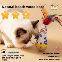 Jouet pour chat Tumbler : Gadget anti-ennui et stimulant pour l'énergie, avec plume et balle, article indispensable pour chatons