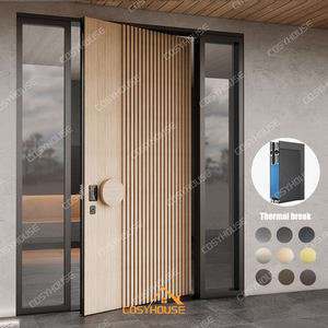 Puerta de entrada de lujo estilo árabe, puerta exterior de aluminio personalizada para casas de Oriente Medio - Product Image 4