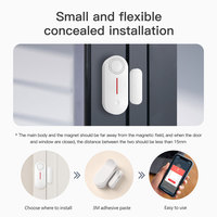 Détecteur de contact magnétique de porte et fenêtre intelligent avec alarme sonore 90 dB, contrôle à distance Tuya WiFi, application Smart Life, PST-AW301