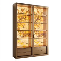 Étagère modulaire en acier inoxydable, panneau géométrique rétroéclairé, étagère en verre, unité de rangement pour boutique de détail, salle d'exposition, décoration murale