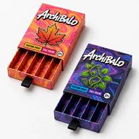 Boîte à tiroir coulissant anti-enfants personnalisée, lot de 5, emballage pré-roulé classique avec insert, paquet de cigarettes vide, logo estampé à chaud