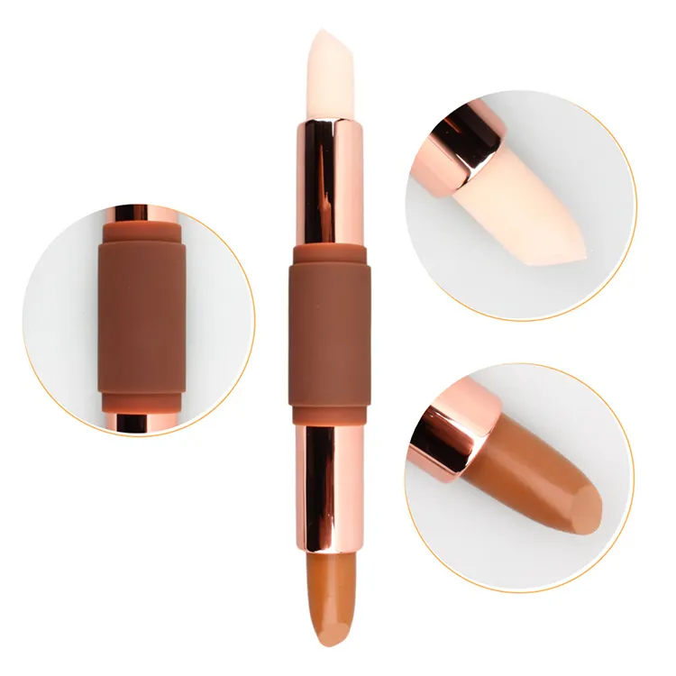 Doppio-ended 2 in1 Contorno Bastone Contouring Highlighter Bronzer Creare 3D Trucco Viso Concealer Della Copertura Completa di Macchia