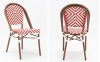 Chaise en rotin empilable de style moderne Uplion avec accoudoirs, chaise de bistrot française antique pour l'extérieur, l'école, chaises d'extérieur