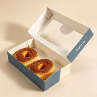 Boîte en carton pour boulangerie avec fenêtre, emballage alimentaire personnalisé pour donuts à emporter