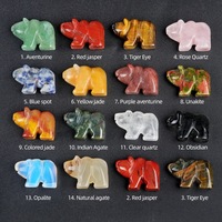 Figurine d'ours en cristal multi-matériaux 25MM, ours polaire sculpté à la main, statue d'animal en pierre précieuse naturelle, collection de cristaux Reiki, cadeau