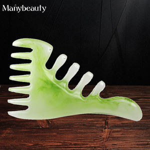 Sisir bergigi lebar sisir saku tanduk sapi alami Spa <span class=keywords><strong>Guasha</strong></span> sikat pijat kulit kepala alat perawatan rambut - Product Image 3