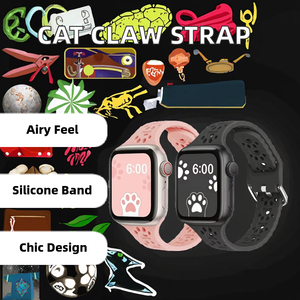 Silicone Hollow cho mèo claw Xem dây đeo Vòng đeo tay cho Apple xem ban nhạc 38 40 41 42 44 45 <span class=keywords><strong>mm</strong></span> loạt 7 6 5 dây đeo cổ tay - Product Image 2