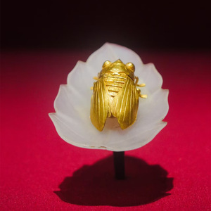 Magneti per Frigorifero del Museo di Nanjing, Souvenir Culturali e Creativi, Cicala Dorata e Foglia di Giada - Product Image 4