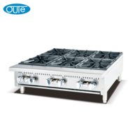 Cuisinière à gaz commerciale OUTE 36 pouces, 6 brûleurs, robuste, en acier inoxydable, mode de réduction du bruit, mode d'économie d'énergie pour restaurant