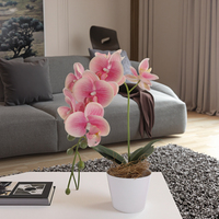 Orchidée artificielle réaliste de haute qualité en pot, style bonsaï, pour décoration de maison et de remise de diplôme