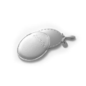 Miroir de poche ovale compact moderne et élégant en PU avec poignée pour la vente au détail - Product Image 3
