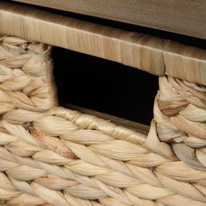 Db trexm mộc mạc Trắng rửa lưu trữ băng ghế dự bị với 3 ngăn kéo và 3 Giỏ mây Giày băng ghế dự bị cho phòng khách hoặc lối vào - Product Image 3