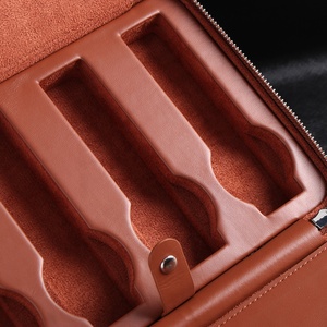 <span class=keywords><strong>Valigia</strong></span> personalizzata a 8 slot OEM del produttore con organizer per scatola di <span class=keywords><strong>orologi</strong></span> in vera pelle di lusso da viaggio con cerniera per uomo - Product Image 4