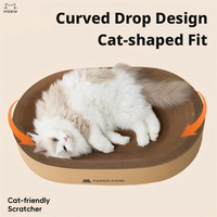 Grattoir pour chat ovale de grande taille, mignon et ergonomique, avec design incurvé, emballé dans un carton, pour chats de grande taille