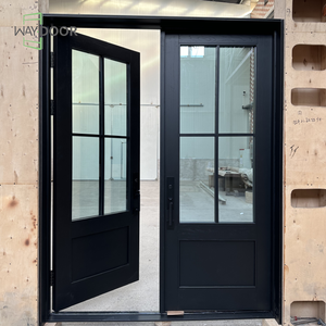 Hoàn toàn tùy chỉnh gỗ gụ gỗ sồi thông gỗ rắn bên ngoài cửa với bề mặt kính rõ ràng hoàn thành cửa trước bằng gỗ - Product Image 3