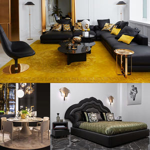 פרמיה בסגנון מודרני מותאם אישית ריהוט חדר שינה מודרני עור שחור אספקה עיצוב פנים - Product Image 2