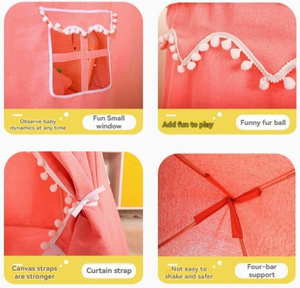 Tienda India de Gran espacio para niños, juego interior portátil, casa de gateo Unisex, <span class=keywords><strong>Castillo</strong></span> de piel de melocotón, <span class=keywords><strong>juguete</strong></span> suave de terciopelo - Product Image 5