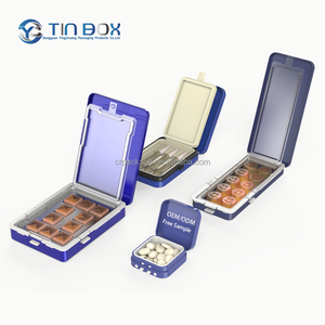 Caja de lata de almacenamiento pequeña de goma de Chocolate Cr, embalaje con logotipo personalizado, caja de lata con bisagra <span class=keywords><strong>Rectangular</strong></span> a prueba de niños de Metal - Product Image 3