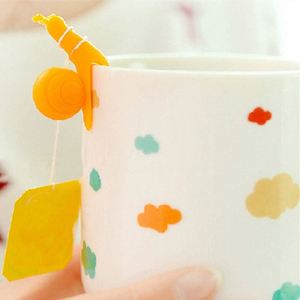 Clips de Silicona con Forma de Caracol para Bolsitas de Té - Identificador Creativo de Tazas Macaron, Clips Reutilizables para Bolsitas de Té - Product Image 4