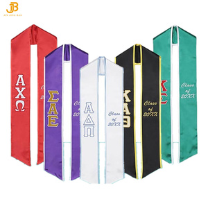 Écharpe de graduation étole de graduation brodée en polyester personnalisée Écharpe de graduation pour études internationales <span class=keywords><strong>à</strong></span> <span class=keywords><strong>l</strong></span>'étranger - Product Image 1