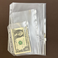 Pochette transparente en PVC A5 A6 A7 pour documents, enveloppe à monnaie, organiseur de budget à 6 anneaux, pochette à fermeture éclair pour l'organisation des documents