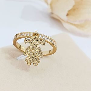 Anello con Ciondolo a Forma di Bambola, Anello alla Moda per Donna, Accessorio da Dito per Uso Quotidiano, Design Unico - Product Image 2