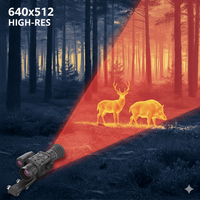 Lunette thermique WOLF 6B 640x512 (50Hz) à clipser, vision nocturne avec télémètre laser en option pour la chasse en extérieur