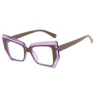 Nuevas Gafas de Moda Tr90 para Mujer, Gafas con Logotipo Personalizado, Montura Grande Vintage de Ojo de Gato