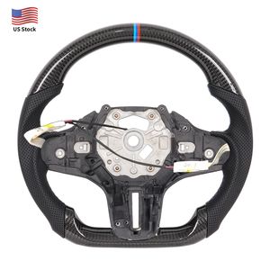Volante de fibra de carbono Real con calefacción de almacén de EE. UU. Para Bmw G20 3 Series M3 M4 G80 G82 G83 F4x G2x G28 con agujeros de paleta - Product Image 1