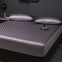 Drap-housse rafraîchissant avec taie d'oreiller, ensemble trois pièces, motif uni, technologie 3D, couette confortable