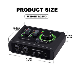 Tarjeta de Sonido USB Externa Profesional, Interfaz de Audio con Múltiples Sonidos Electrónicos y Voz Ajustable para Grabación en <span class=keywords><strong>Estudio</strong></span> y en Vivo - Product Image 2