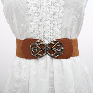 <span class=keywords><strong>Ceinture</strong></span> vintage en alliage à double boucle en forme de rose pour femme, noire, largeur 6 cm, longueur 60-80 cm, décoration de taille pour jupe et <span class=keywords><strong>manteau</strong></span>, vente en gros - Product Image 2