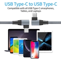 Cable de carga rápida trenzado de nailon 3A PD 60W, Cable USB C a USB tipo C, codo de 90 grados, 1M, 2M, 3M, para Samsung, portátil, teléfonos Android