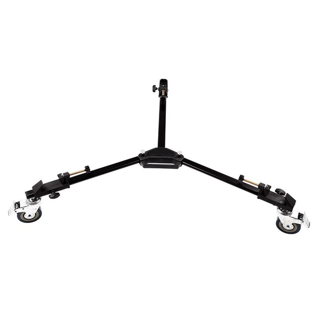 Portable Aluminum Alloy Tripod Dolly Base Stand Ground Wheel Pulley Photographic Roller Film Caster for Photo Studio Accessories