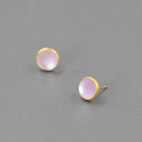 Boucles d'oreilles clous Rosaeflora "Flowing Light" en argent sterling 925 véritable avec pierre de lune artificielle, bijoux fins