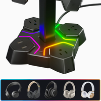 Station de Base de Charge Universelle pour PS5/PS4/Xbox RGB Gamepad RGB Éclairage Coloré Support de Rangement pour Écouteurs