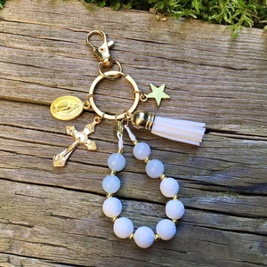 Joyería Católica, Medalla Milagrosa, Rosario de Una Década, Llavero, Colgante para Bolsa, Amuleto para Regalo de Bautizo - Product Image 3