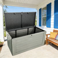 Boîte de rangement en plastique pliable pour terrasse de jardin VERTAK personnalisée de 270 L, grande, légère, portable, organisateur de coussins de patio