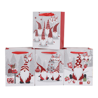 Sac fourre-tout personnalisé en poudre et paillettes imprimé Père Noël joyeux Noël sac d'emballage cadeau en papier avec poignée