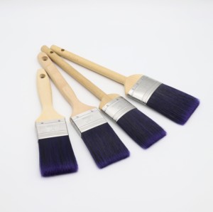 Pincel de pintura con pegamento epoxi Industrial de grado DIY con mango de madera OEM, cerdas de fibra sintética para pintura de muebles interiores - Product Image 1