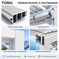 Pergola extérieure TOMA en aluminium étanche avec design à lames orientables, pergola de balcon moderne en aluminium horizontal pour appartement